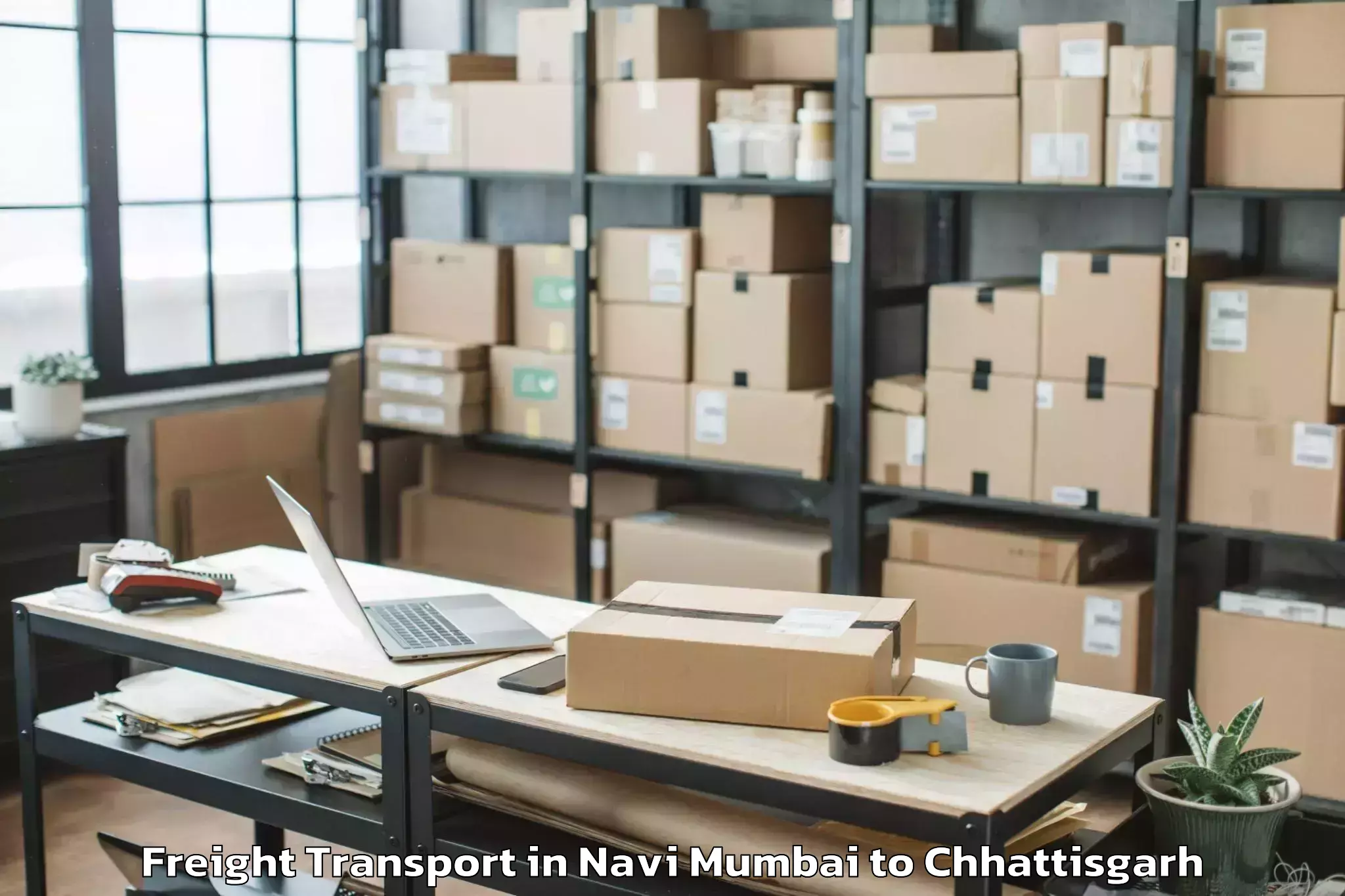 Get Navi Mumbai to Dharamjaigarh Freight Transport